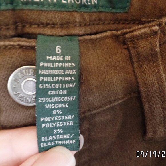 LRL Lauren Jeans Co Ralph Lauren Chocolate Brown Jeans Size 6 Excellent - Picture 6 of 11